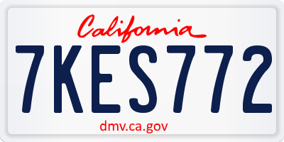 CA license plate 7KES772