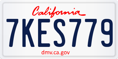 CA license plate 7KES779