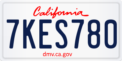 CA license plate 7KES780