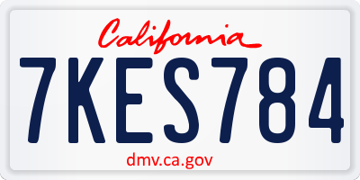 CA license plate 7KES784