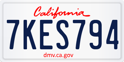 CA license plate 7KES794
