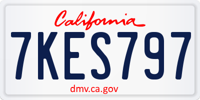 CA license plate 7KES797