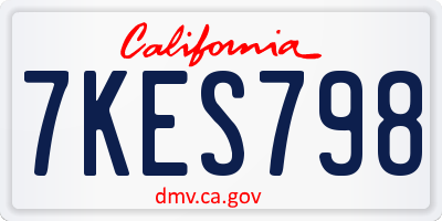 CA license plate 7KES798