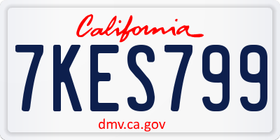 CA license plate 7KES799