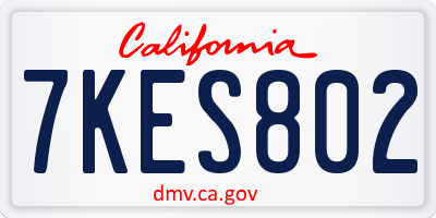 CA license plate 7KES802