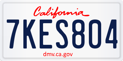 CA license plate 7KES804