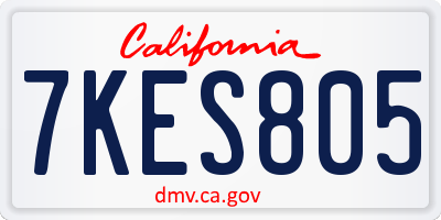 CA license plate 7KES805