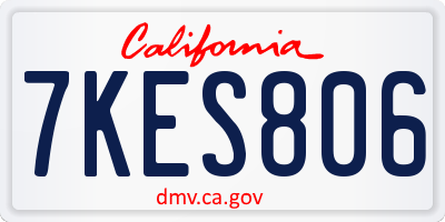 CA license plate 7KES806