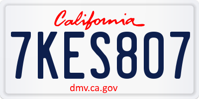 CA license plate 7KES807