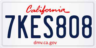 CA license plate 7KES808