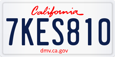 CA license plate 7KES810