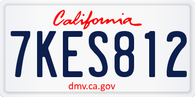 CA license plate 7KES812