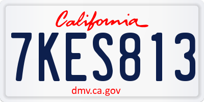 CA license plate 7KES813