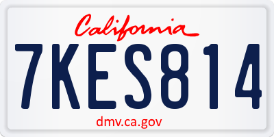 CA license plate 7KES814
