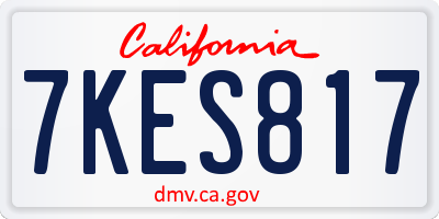 CA license plate 7KES817