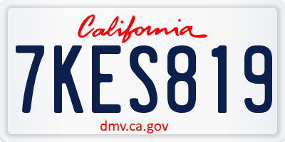 CA license plate 7KES819