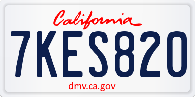 CA license plate 7KES820