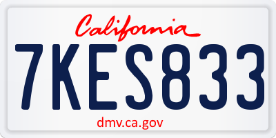 CA license plate 7KES833