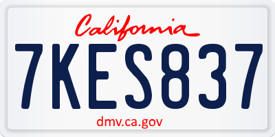 CA license plate 7KES837