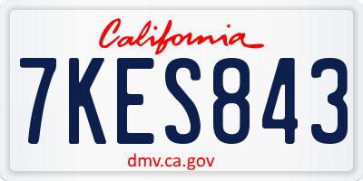 CA license plate 7KES843
