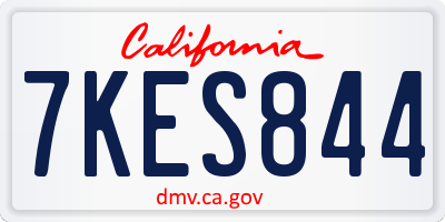 CA license plate 7KES844