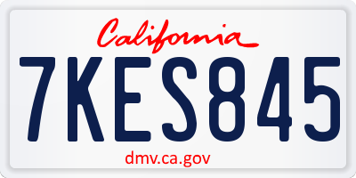 CA license plate 7KES845