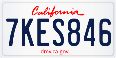 CA license plate 7KES846