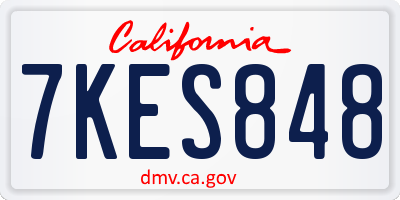 CA license plate 7KES848