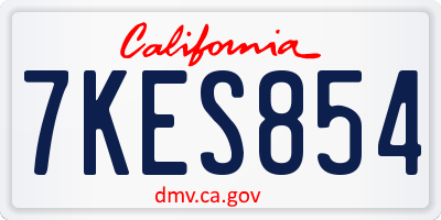CA license plate 7KES854