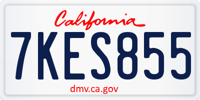 CA license plate 7KES855