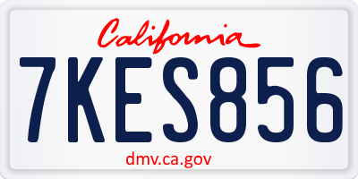 CA license plate 7KES856