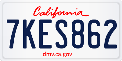 CA license plate 7KES862