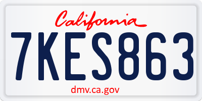 CA license plate 7KES863
