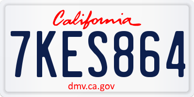 CA license plate 7KES864