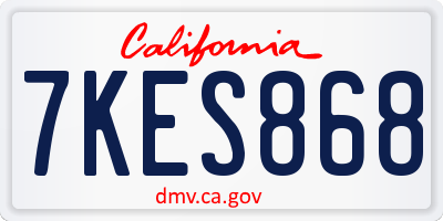 CA license plate 7KES868