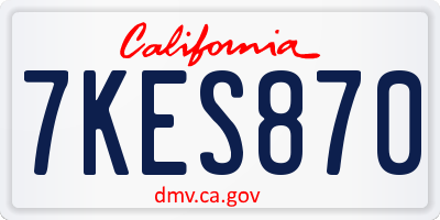 CA license plate 7KES870