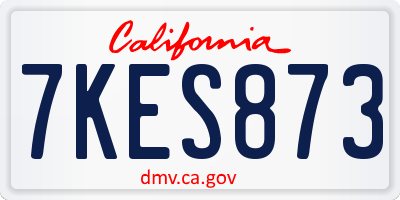 CA license plate 7KES873