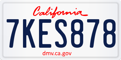 CA license plate 7KES878