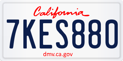 CA license plate 7KES880