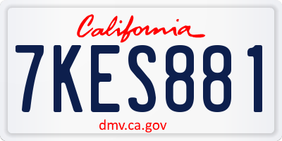 CA license plate 7KES881