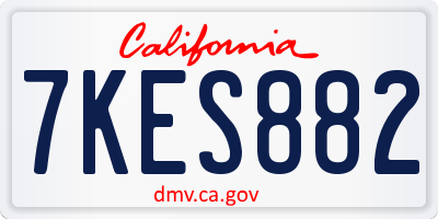 CA license plate 7KES882
