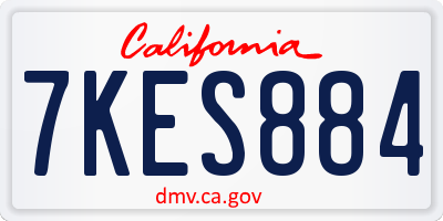 CA license plate 7KES884