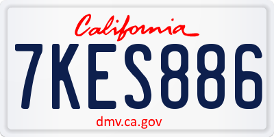 CA license plate 7KES886