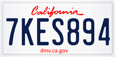 CA license plate 7KES894