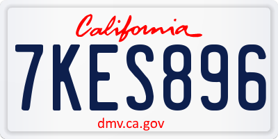 CA license plate 7KES896
