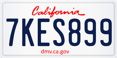 CA license plate 7KES899