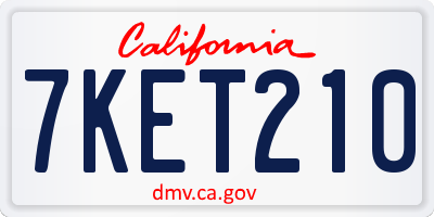 CA license plate 7KET210