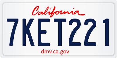 CA license plate 7KET221