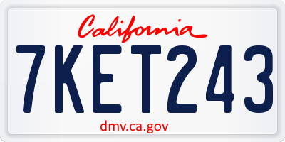 CA license plate 7KET243