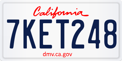 CA license plate 7KET248